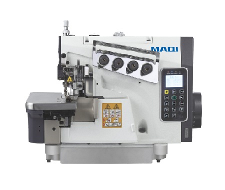 Efficient and durable adjustable thickness stepping overlock sewing machine