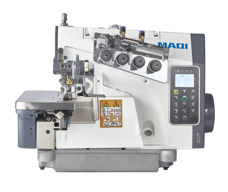 Efficient and durable adjustable thickness stepping overlock sewing machine